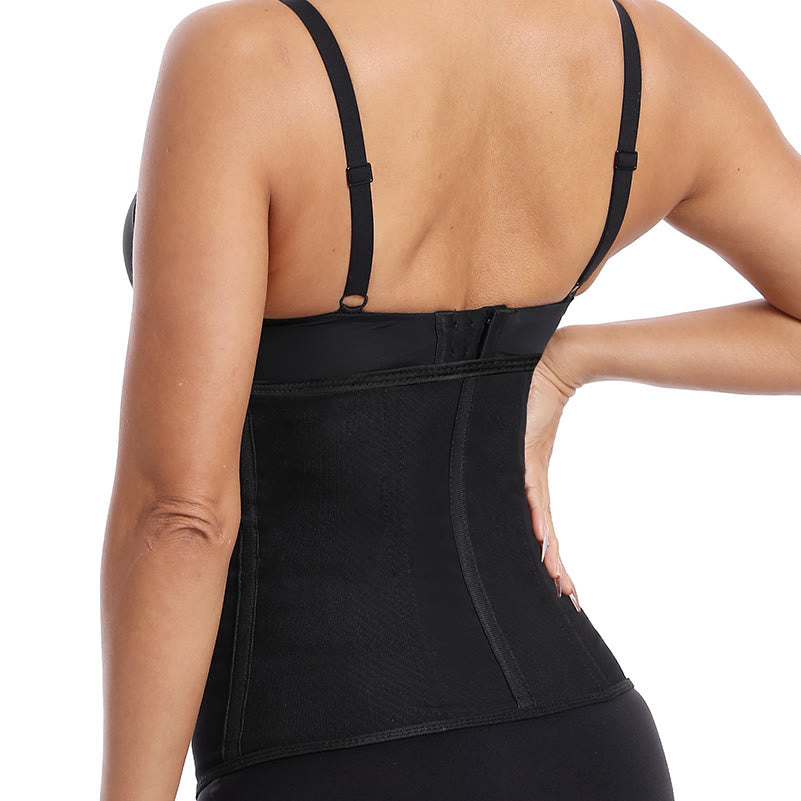 Women Nylon Boned Waist Trainer Multi Rear Hook Tummy Control Slim Corset Shaper - image 11