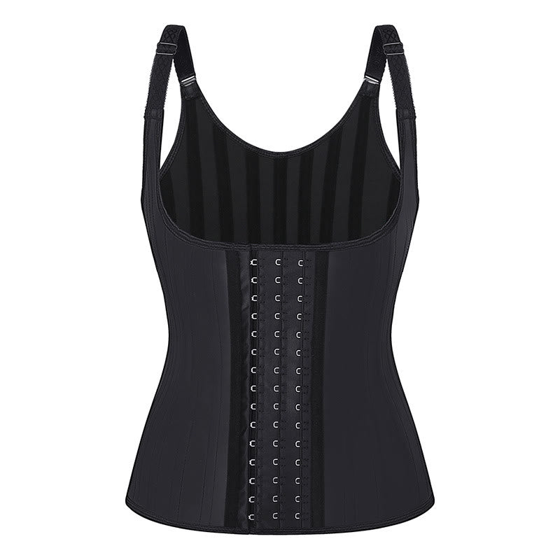 Women Latex Postpartum Shaper 25 Steel Bones Waist Trainer Vest Corset - Black - 6XL - image 1