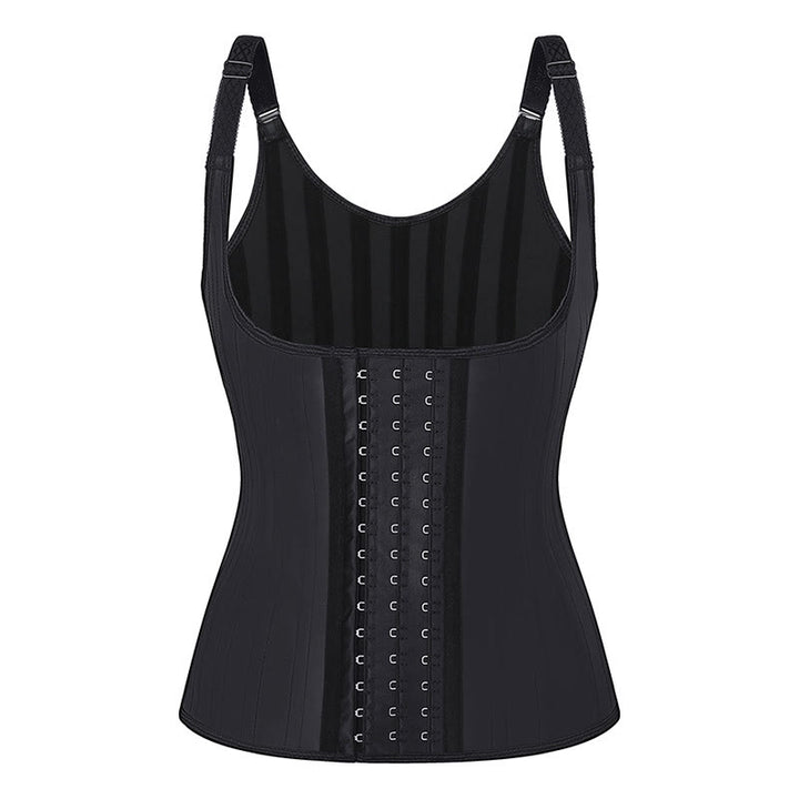 Women Latex Postpartum Shaper 25 Steel Bones Waist Trainer Vest Corset - Black - 6XL - image 1