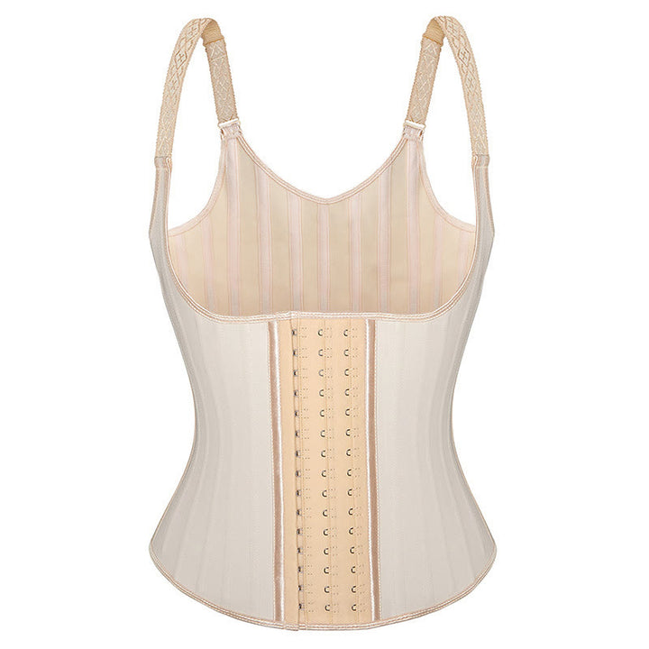 Women Latex Postpartum Shaper 25 Steel Bones Waist Trainer Vest Corset - Nude - 6XL - image 3