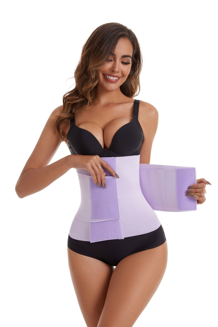 Women Polyester Corset Waist Trainer Tummy Control Body Shaper Belt - Purple - 2XL - image 4