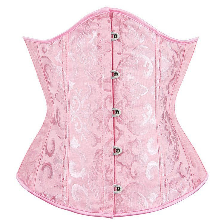 Women Polyester Lace Corset Off  Tummy Control Body Shaper - Pink - XL - image 9