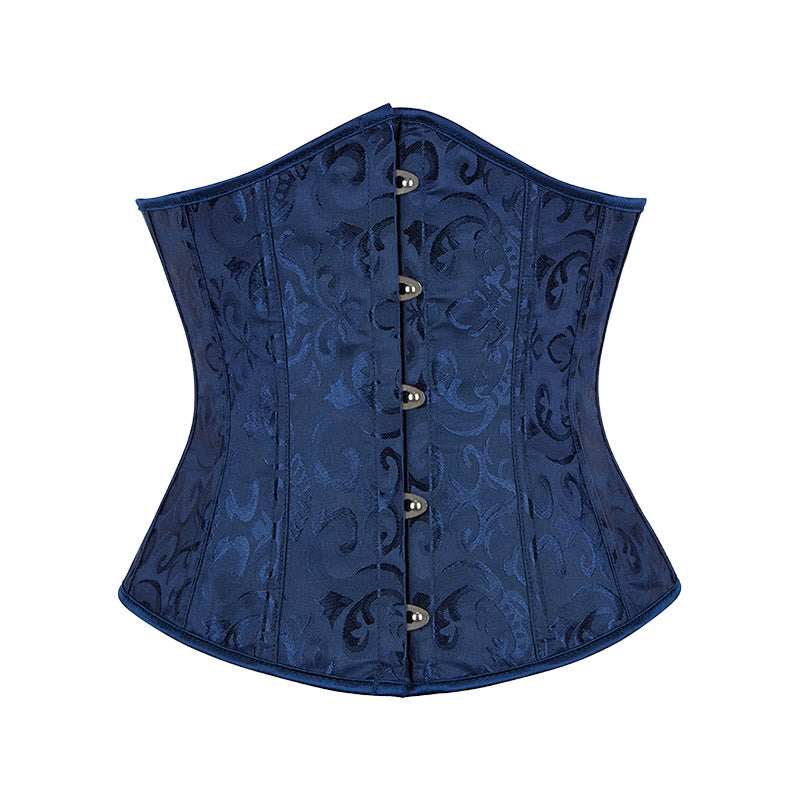 Women Short Jacquard Corset Waist Cincher Tummy Control Body Shaper - Navy Blue - 6XL - image 7