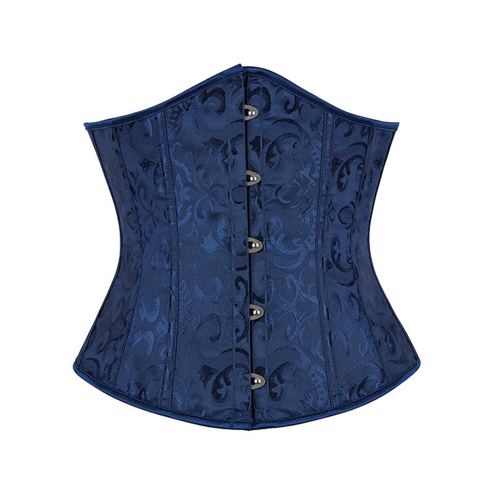 Women Short Jacquard Corset Waist Cincher Tummy Control Body Shaper - Navy Blue - 6XL - image 7