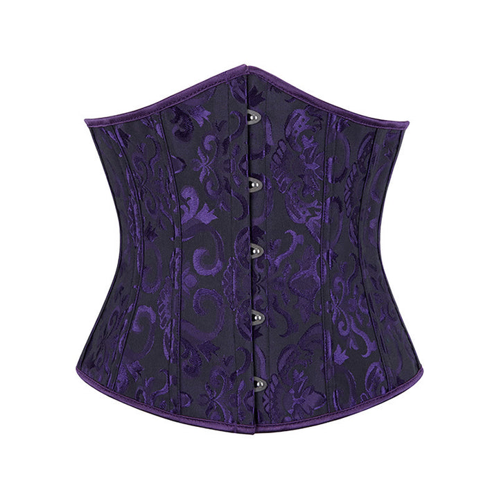 Women Short Jacquard Corset Waist Cincher Tummy Control Body Shaper - Deep Purple - 6XL - image 15