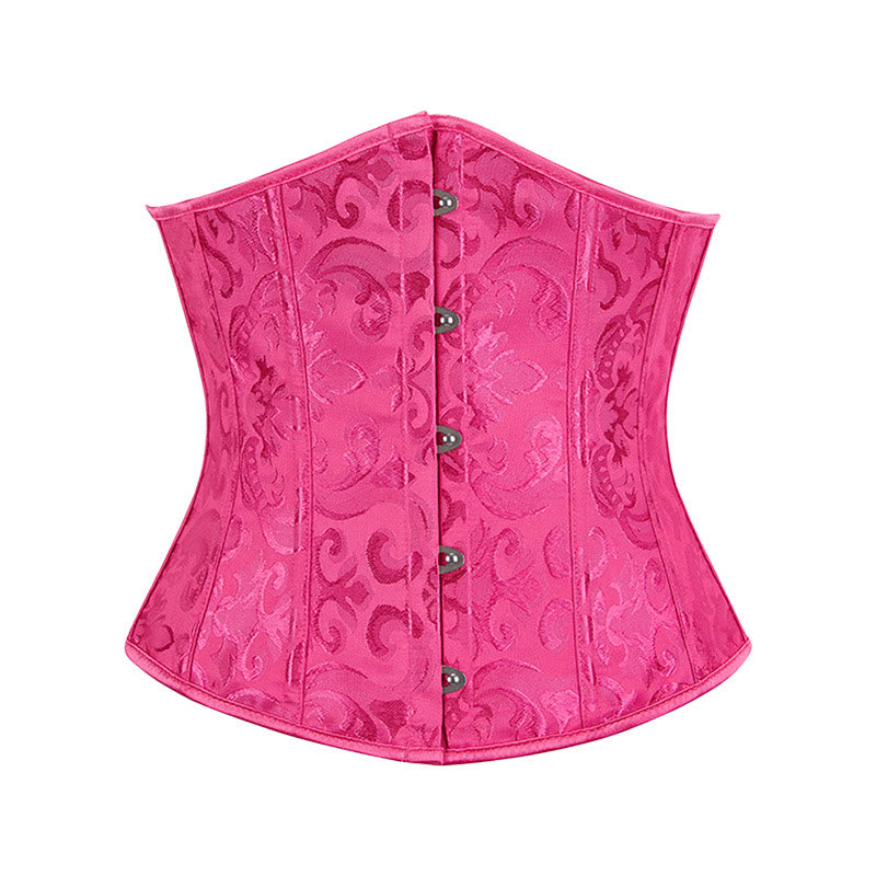 Women Short Jacquard Corset Waist Cincher Tummy Control Body Shaper - Rose - 6XL - image 8
