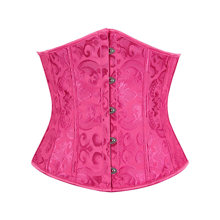 Women Short Jacquard Corset Waist Cincher Tummy Control Body Shaper - Rose - 6XL - image 8