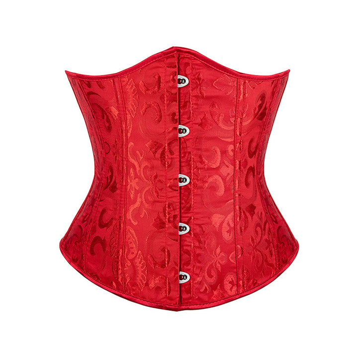 Women Short Jacquard Corset Waist Cincher Tummy Control Body Shaper - Red - 6XL - image 14