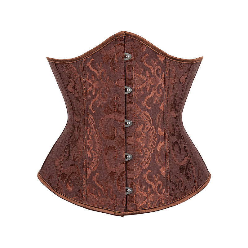 Women Short Jacquard Corset Waist Cincher Tummy Control Body Shaper - Coffee - 6XL - image 11