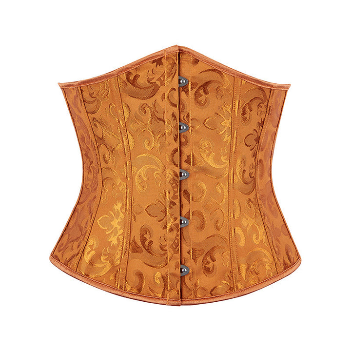 Women Short Jacquard Corset Waist Cincher Tummy Control Body Shaper - Ginger Yellow - 6XL - image 13