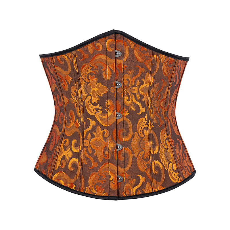 Women Short Jacquard Corset Waist Cincher Tummy Control Body Shaper - Black Gold - 6XL - image 19