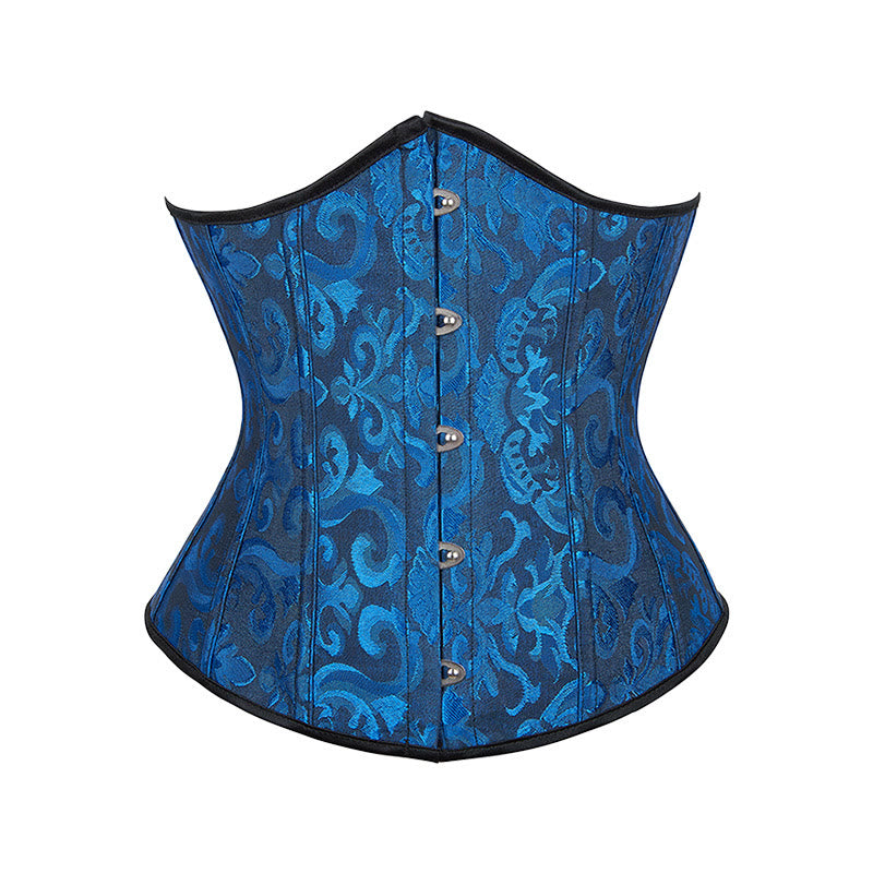 Women Short Jacquard Corset Waist Cincher Tummy Control Body Shaper - Dark Blue - 6XL - image 5