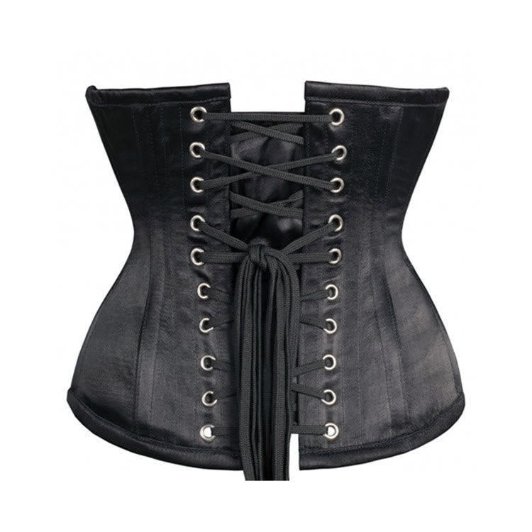 Women Satin Steel Boned Waist Trainer Corset Tummy Control Hourglass Body Shaper - image 2