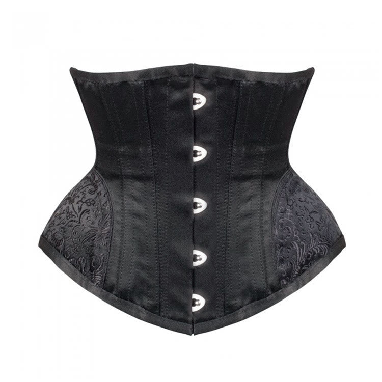 Women Satin Steel Boned Waist Trainer Corset Tummy Control Hourglass Body Shaper - Black - 6XL - image 1