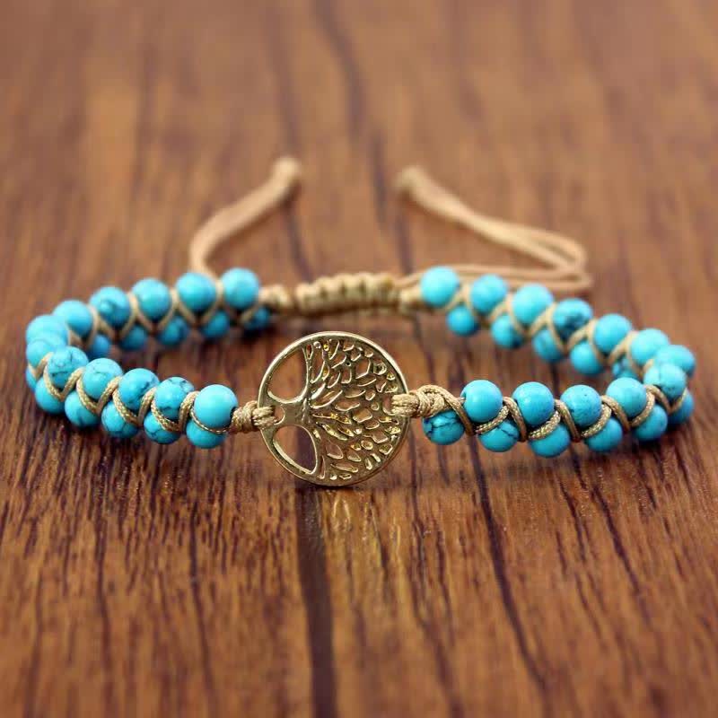 Spiritual Turquoise Tree of Life Healing Protection Bracelet - Blue - image 0