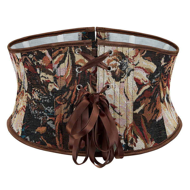 Retro Floral Jacquard Short Corset Fashion Outerwear for Daily & Party - image 2