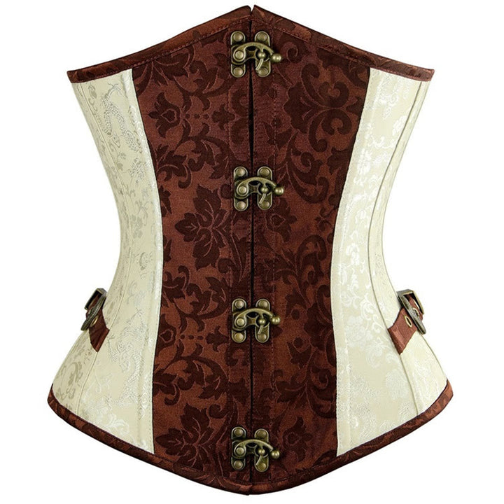 Women Gothic Jacquard Corset Waist Cincher Body Shaper - Apricot - 2XL - image 1