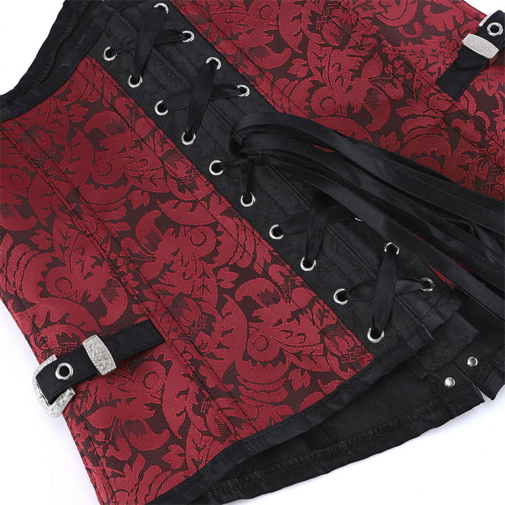 Women Gothic Jacquard Corset Waist Cincher Body Shaper - image 4