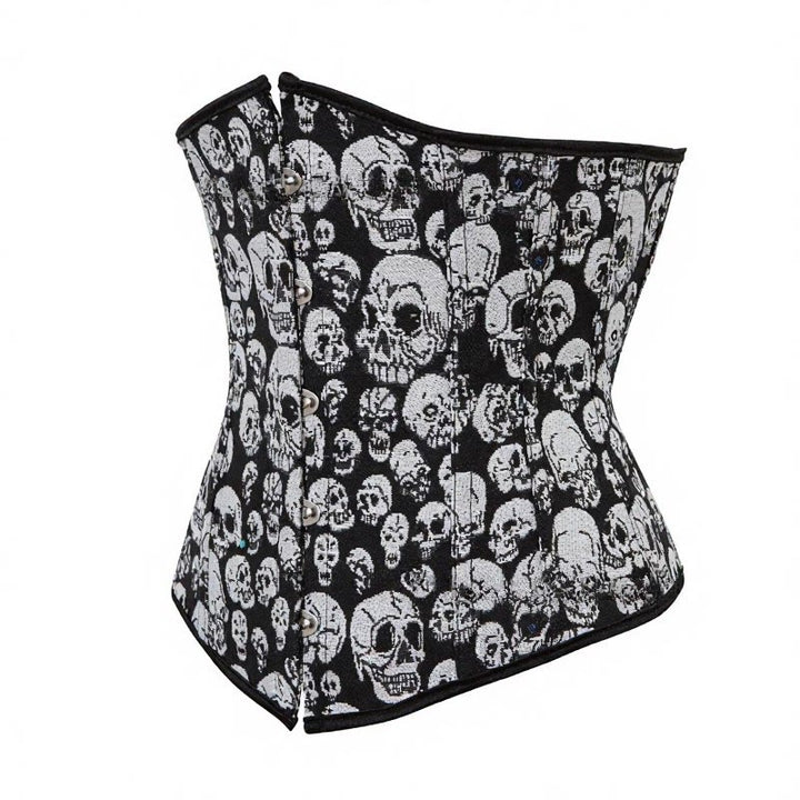Women's Gothic Skull Printed Elastic Front Clasp Waist Cincher Corset for Halloween Punk Cosplay - image 2