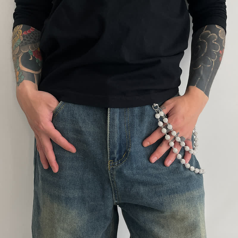 Iced Bling Ball Double Layer Diamond Pant Chain - image 6