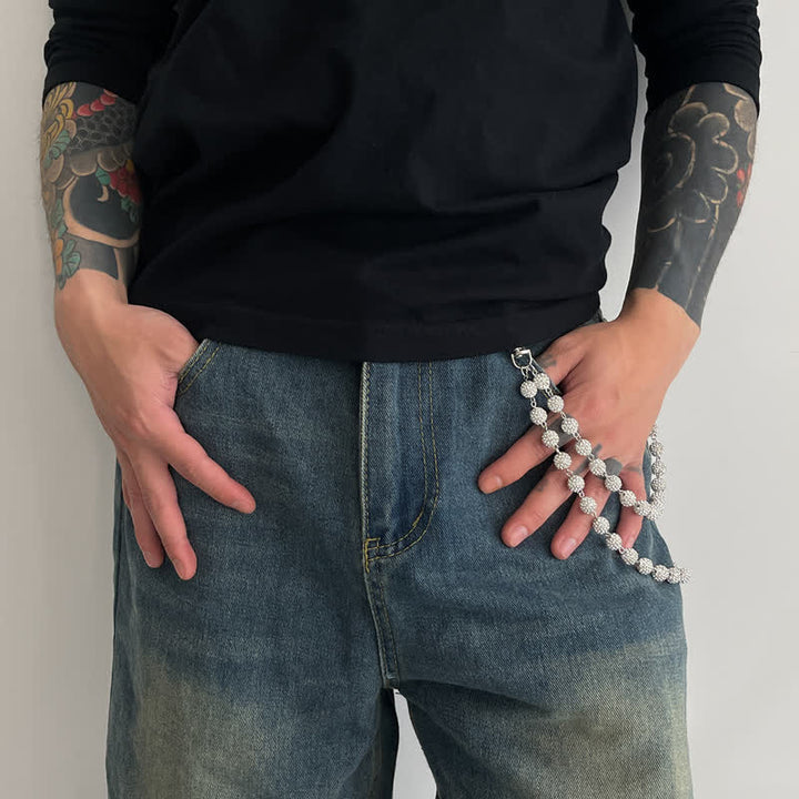 Iced Bling Ball Double Layer Diamond Pant Chain - image 6