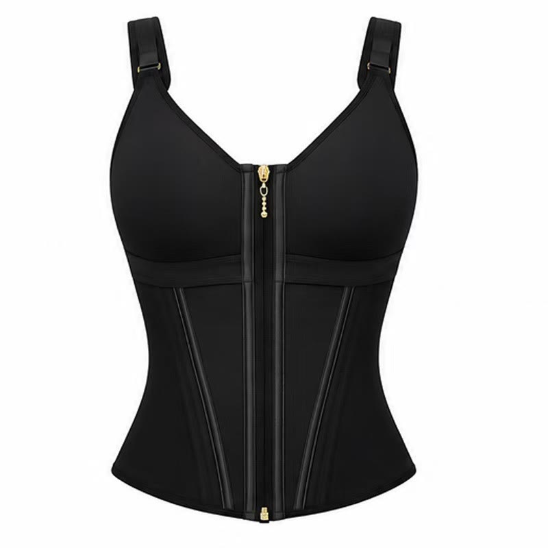 Women's  Underbust Shaper Vest Built-in Bra Waist Trainer Corset - Black - 3XL - image 1