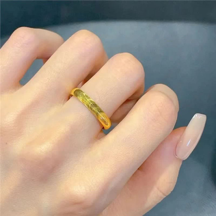 Cool Girl Everyday Jewelry Minimalist Textured Wave Ring - Gold - US 10 - image 2