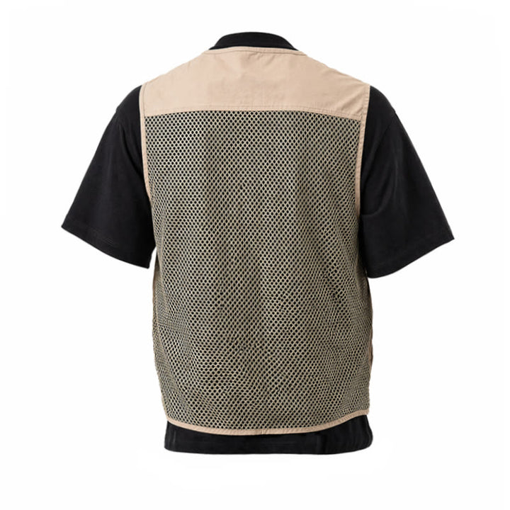 Men's Four Season Zipper Mesh Utility Pure Cotton Vest - image 11