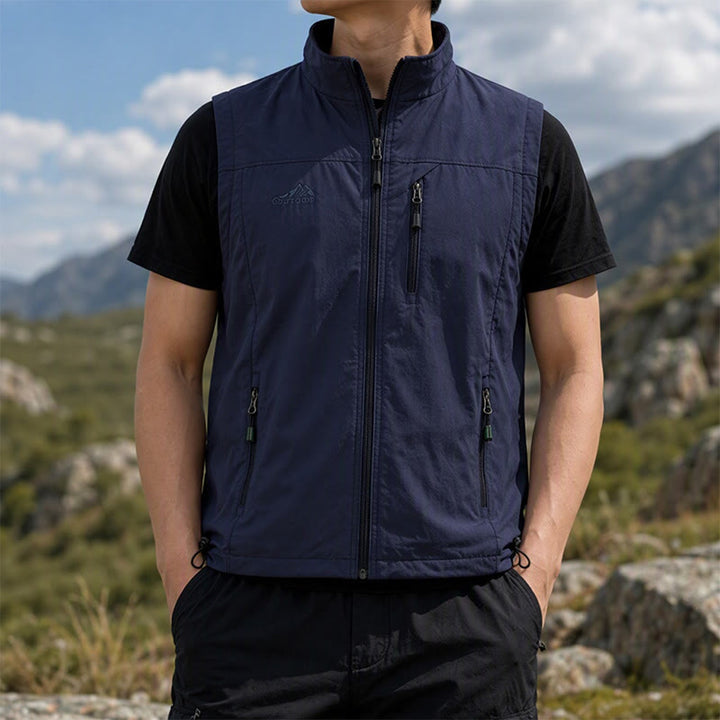 Men's Quick Dry Outdoor Utility Casual Waistcoat Vest - Dark Blue - 5XL - image 8