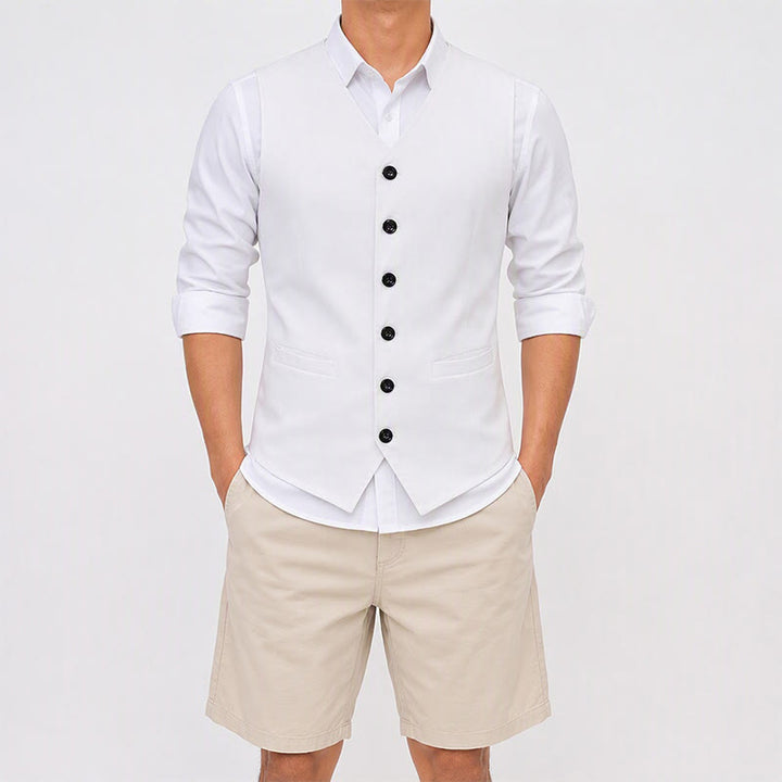 Men's Minimalist Linen Cotton Blend Casual Vest - image 1