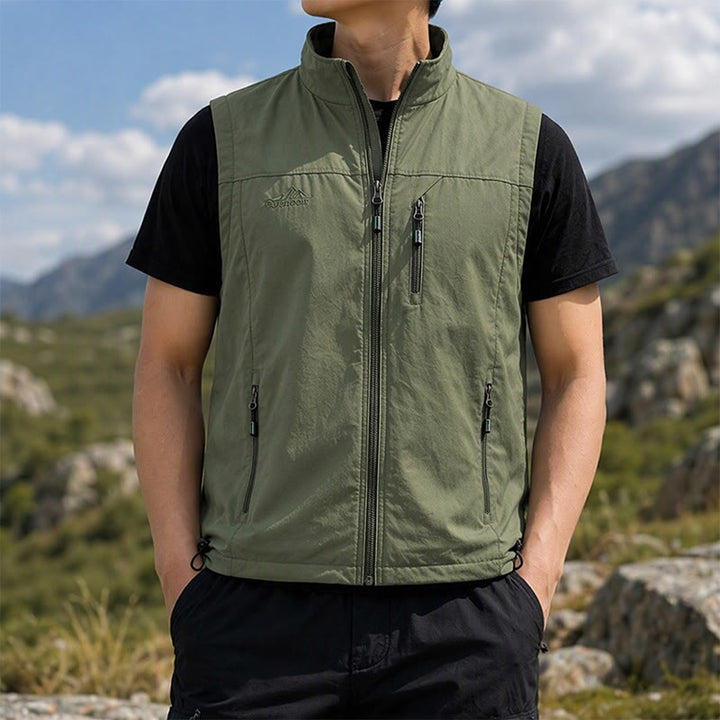 Men's 4-season Quick Dry Multi Zipper Pocket Lightweight Vest - Army Green - 5XL - image 7