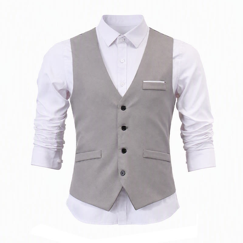 Men's British Slim Fit Suit Waistcoat Formal Business Vest - image 11
