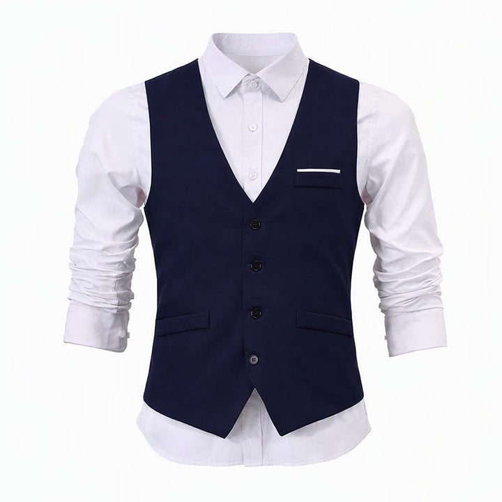 Men's British Slim Fit Suit Waistcoat Formal Business Vest - image 14