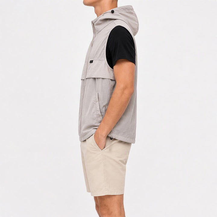 Men's Sun Protection Hooded Breathable Outdoor Sports Vest - image 3