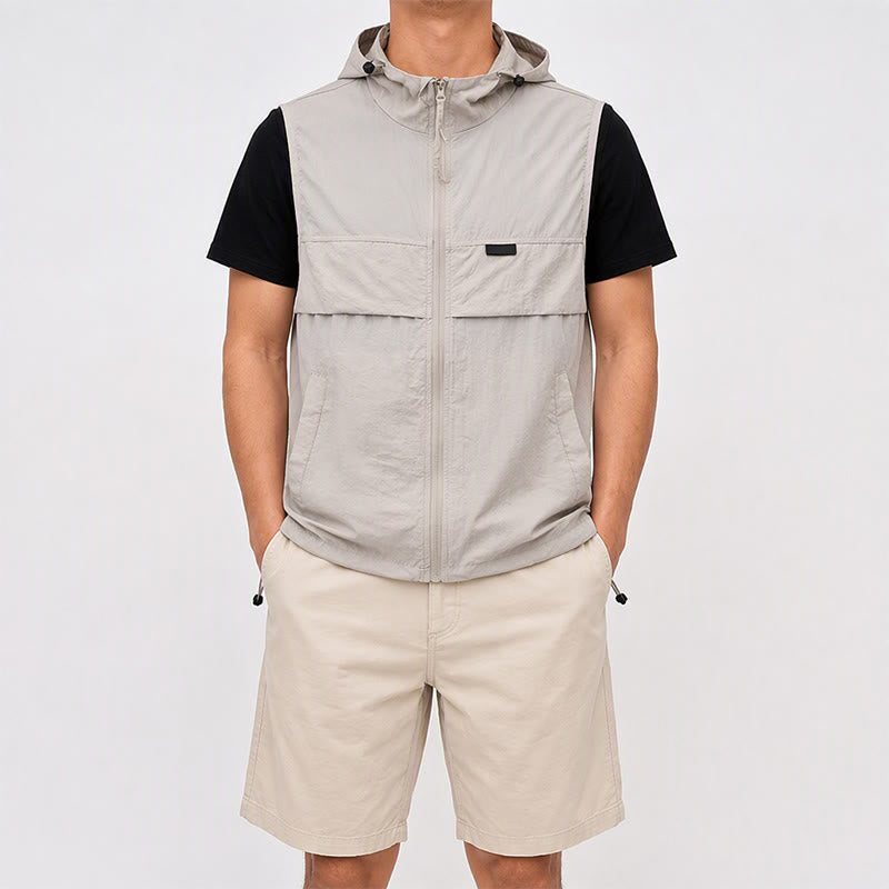 Men's Sun Protection Hooded Breathable Outdoor Sports Vest - image 1