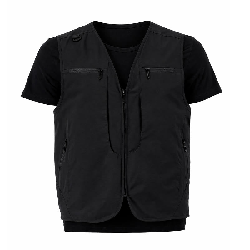 Men's Multi Zipper Pockets Outdoor Quick Dry Utility Waistcoat Vest - image 17