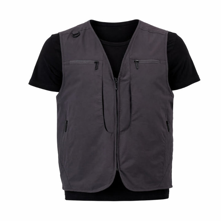 Men's Multi Zipper Pockets Outdoor Quick Dry Utility Waistcoat Vest - image 15