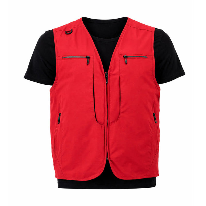 Men's Multi Zipper Pockets Outdoor Quick Dry Utility Waistcoat Vest - image 18
