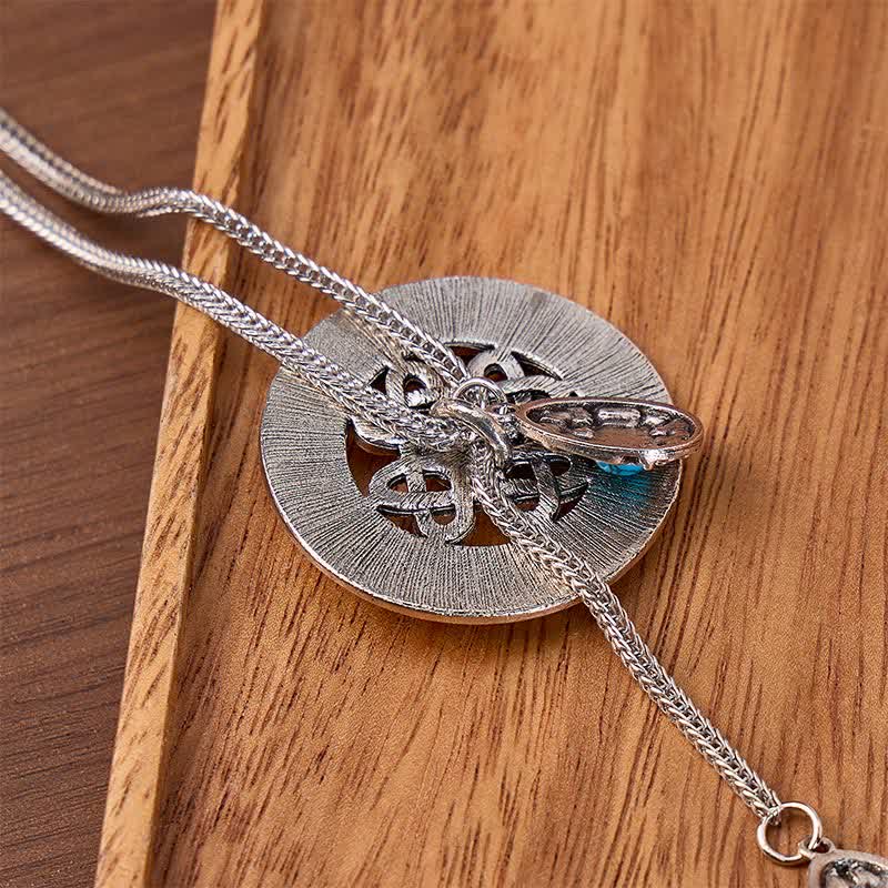 Celtic Style Turquoise Center Medallion Y-shaped Bolo Necklace - image 2