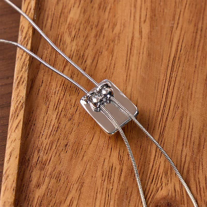 Tiger Eye Slider Square Pendant Y-shaped Lariat Bolo Necklace - image 5