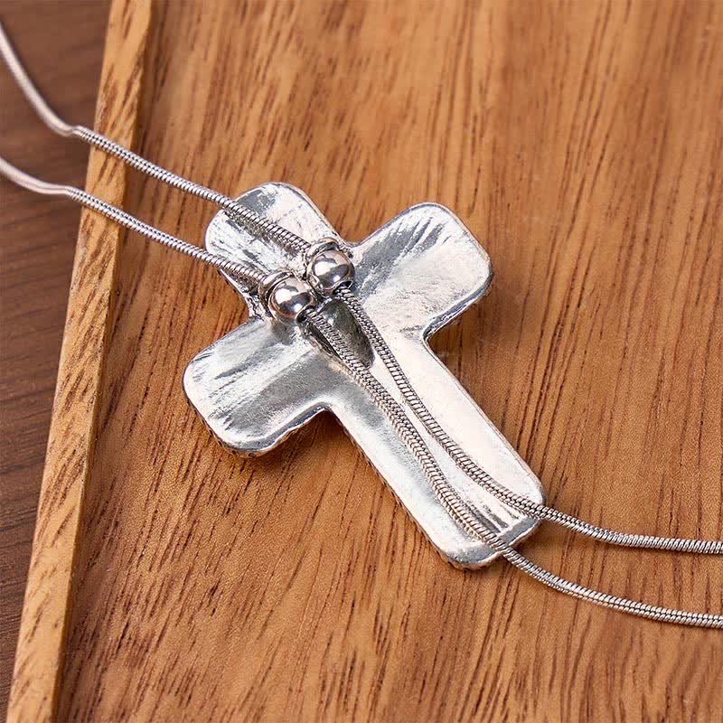 Cowboy Faith & Horns Engraved Scrollwork Y-shaped Bolo Necklace - image 2