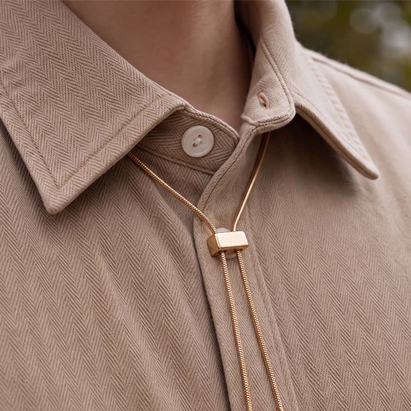 Minimalist Dainty Bar Adjustable Slider Bolo Necklace - image 1