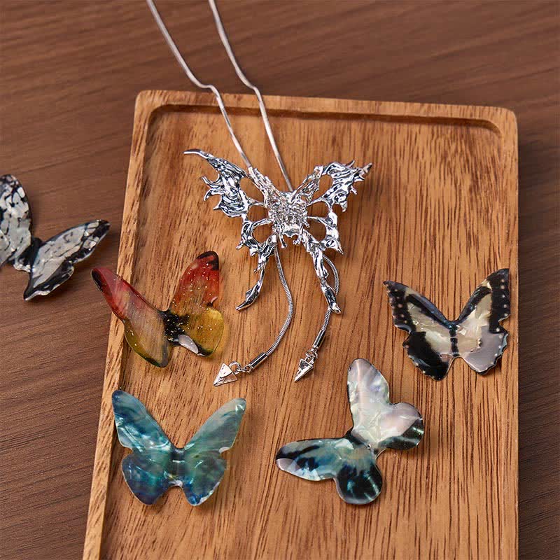 Interchangeable Butterfly Adjustable Slider Bolo Necklace With 6 Replaceable Wings - image 3