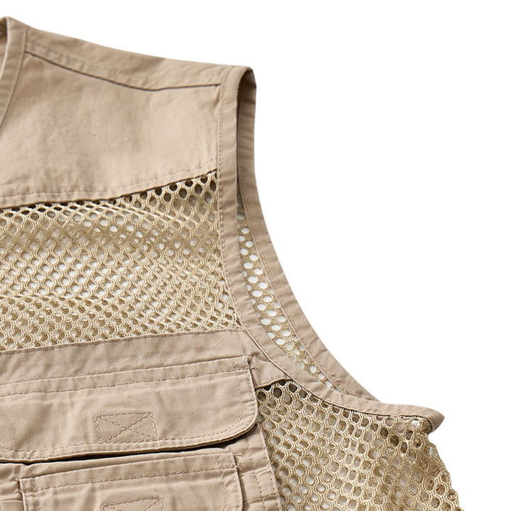Men's Four Season Zipper Mesh Utility Pure Cotton Vest - image 8