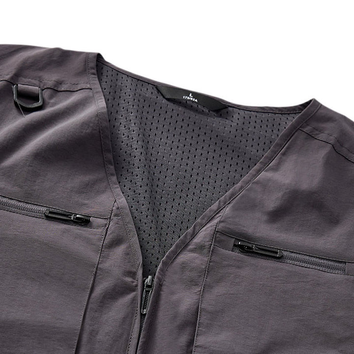 Men's Multi Zipper Pockets Outdoor Quick Dry Utility Waistcoat Vest - image 9
