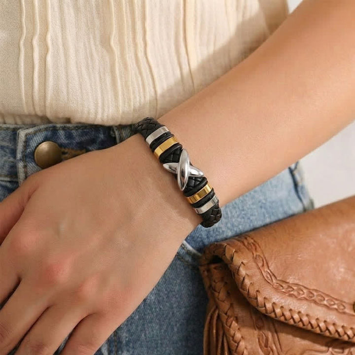 Multi Style Alloy Bead Vintage Leather Bracelet - image 2