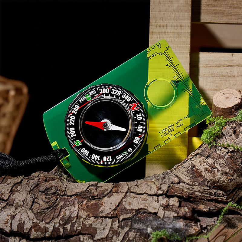 Multifunctional Baseplate Compass For Outdoor Map Compass - Yellow - image 0