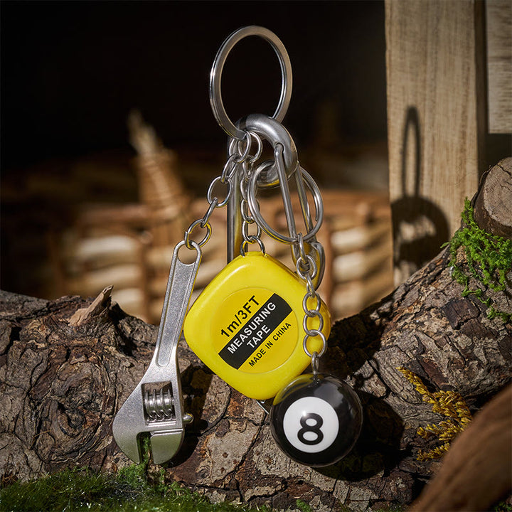 Multi-function EDC Carabiner Tape Measure Adjustable Wrench Compass Keychain - Style#2 - image 3