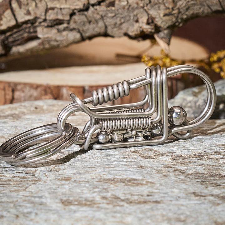 EDC Multi-Functional Handmade Stainless Steel Bird Keychain - image 4
