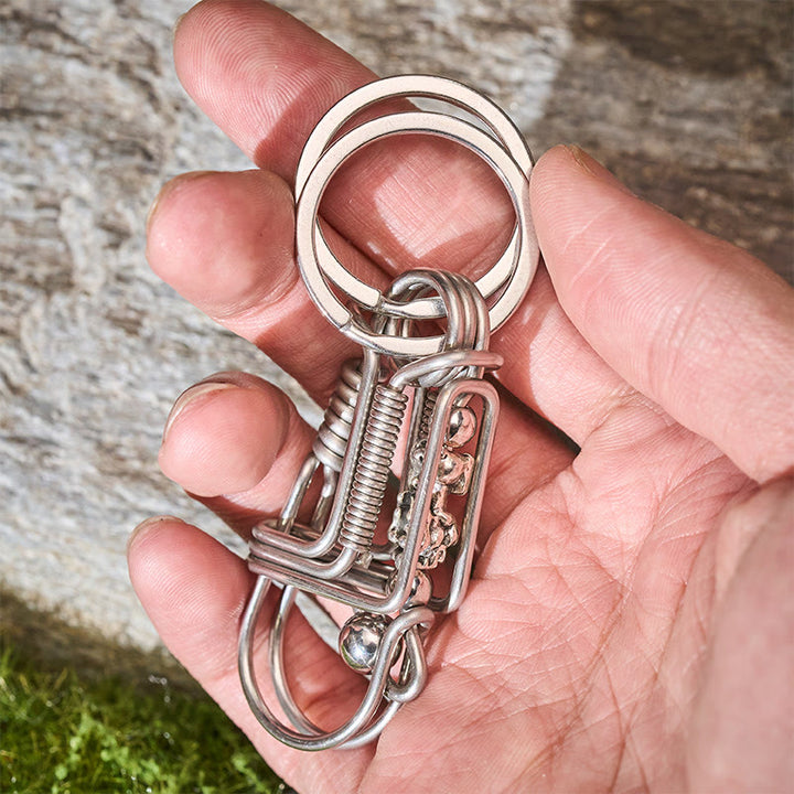 EDC Multi-Functional Handmade Stainless Steel Bird Keychain - image 2